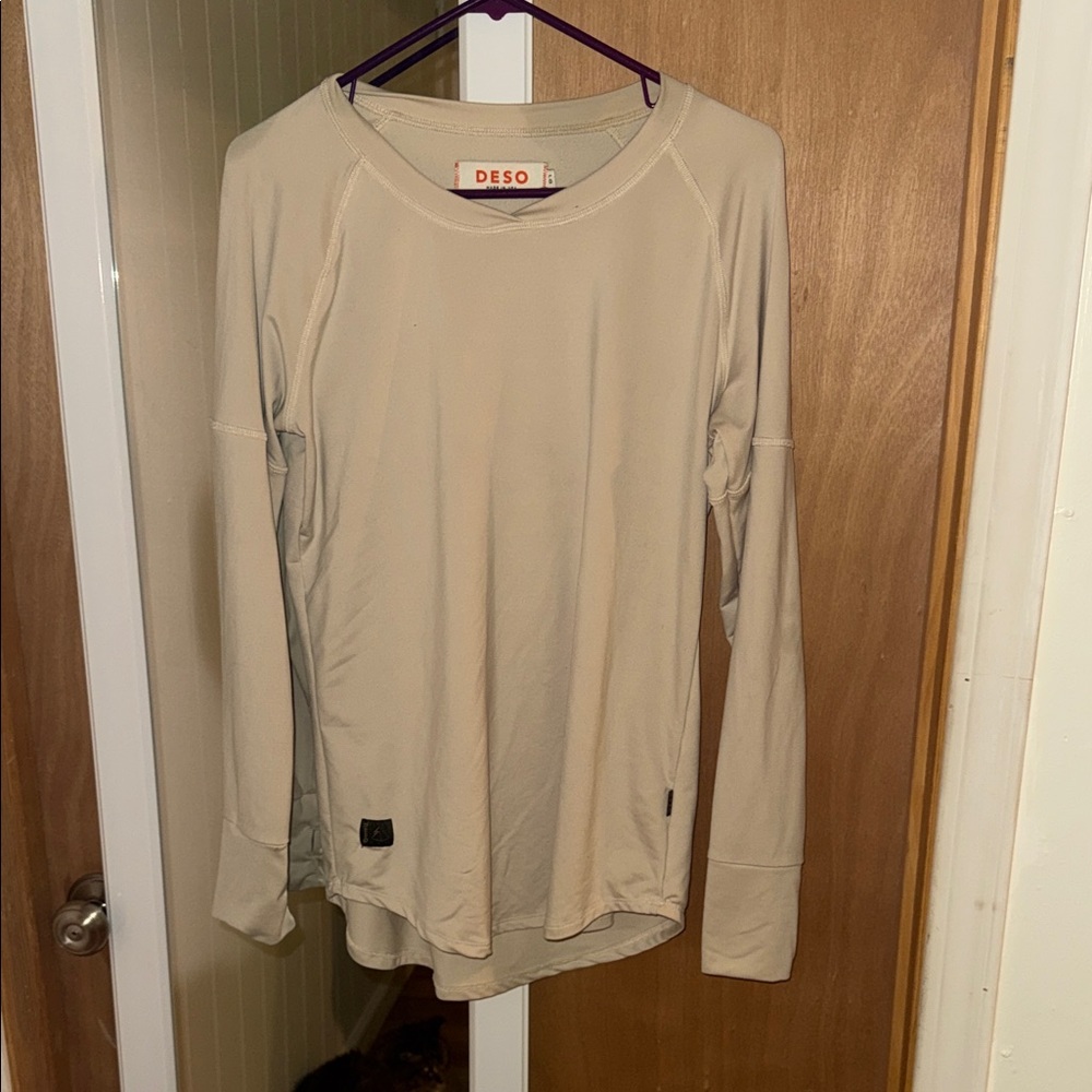 Women's Beige Long Sleeve Top